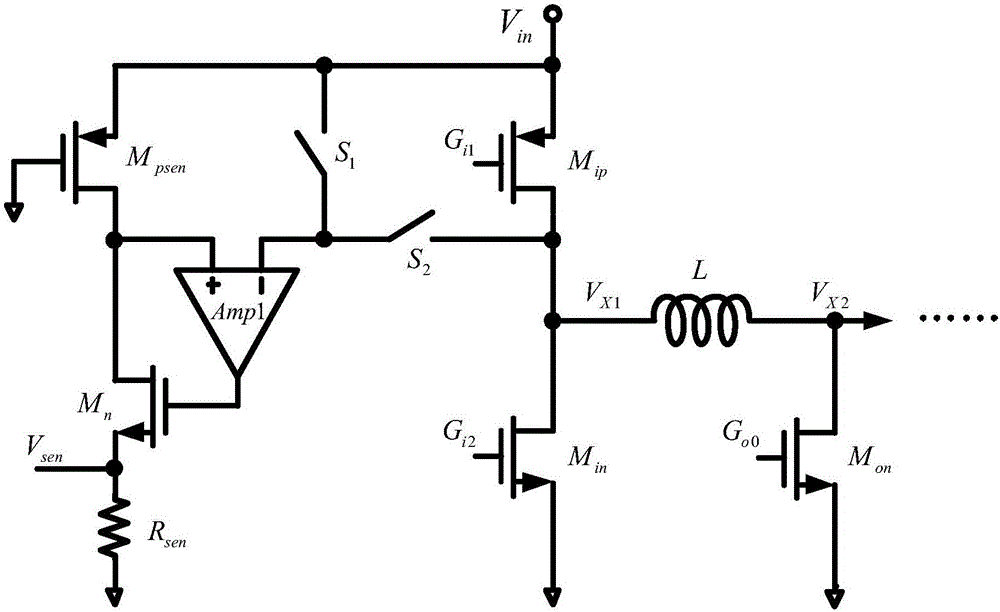 Full wave inductance current sampling circuit