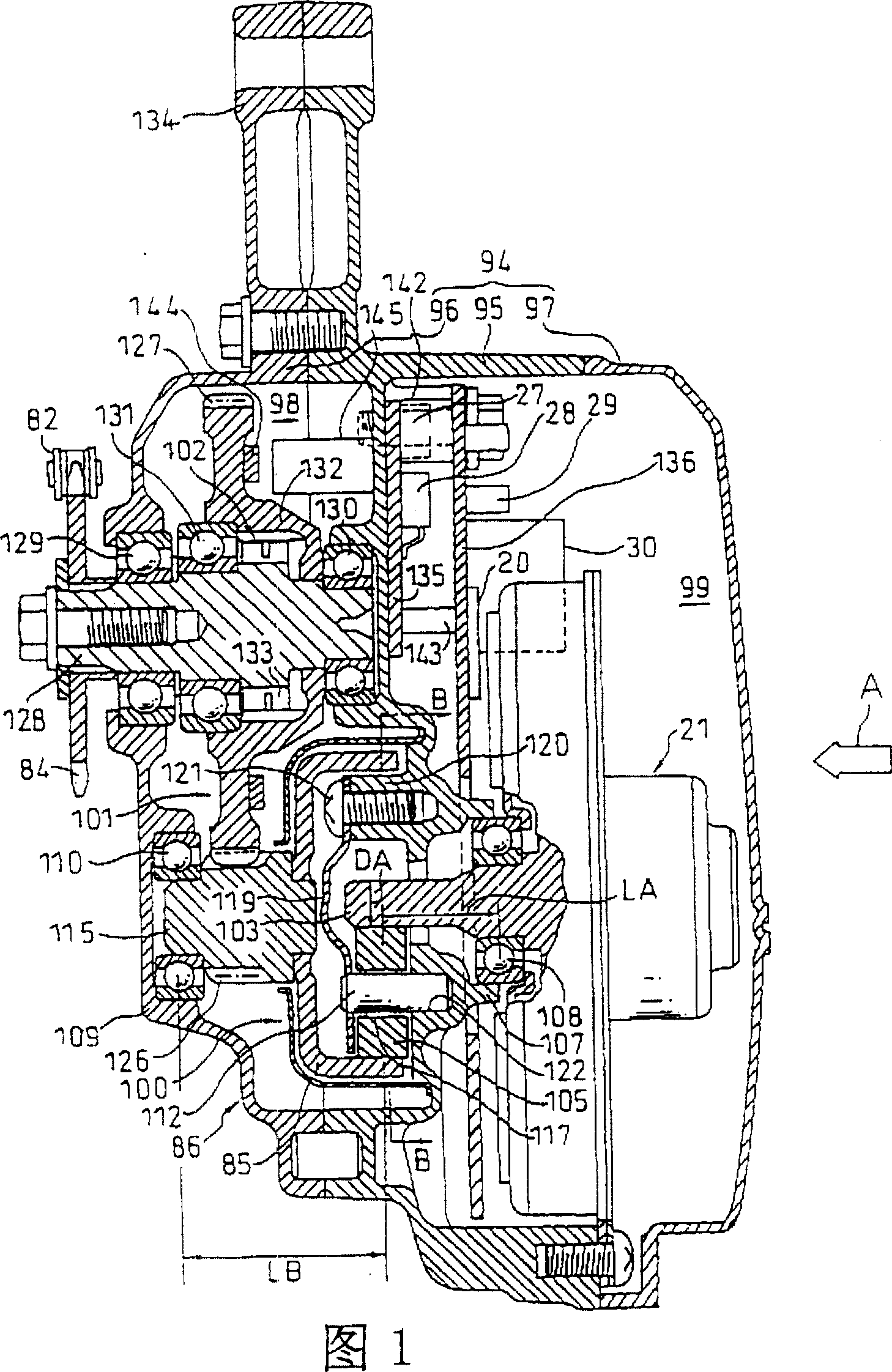 Electric booster device for electric booster vehicle