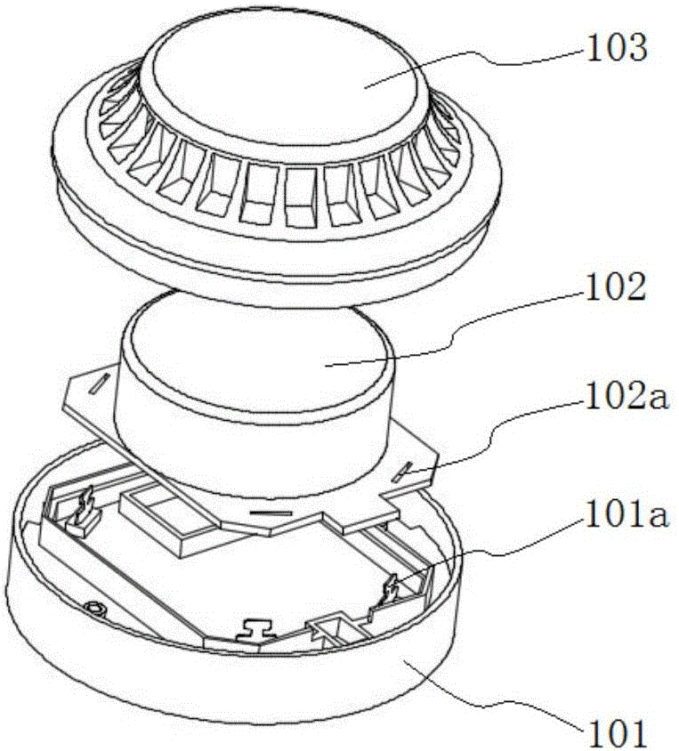 Multi-station assembling and pin twisting device for smoke alarm device