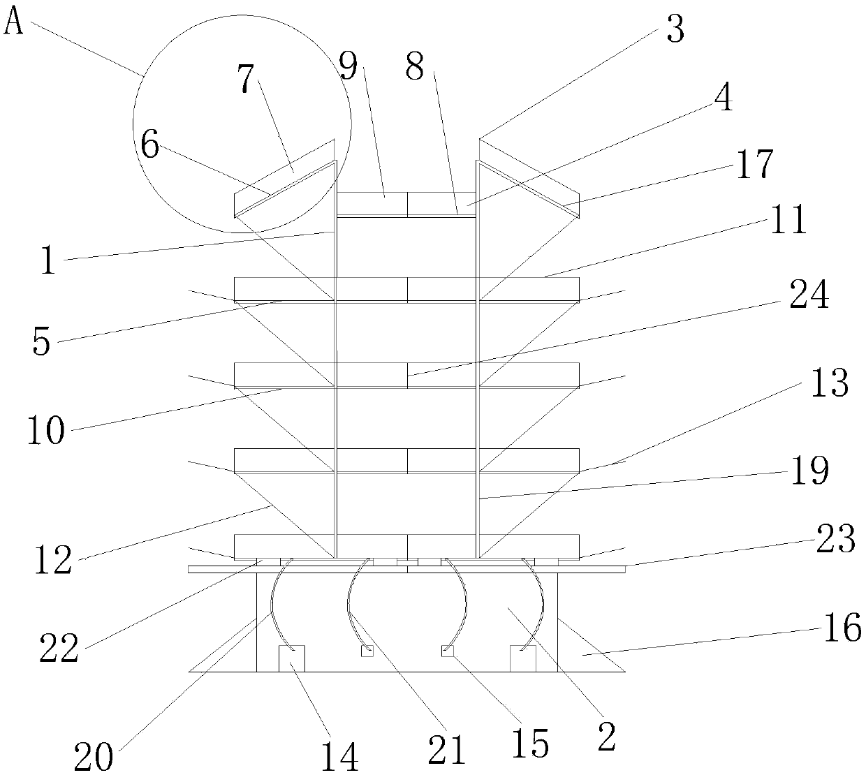Stereoscopic strawberry planting device and cultivation method