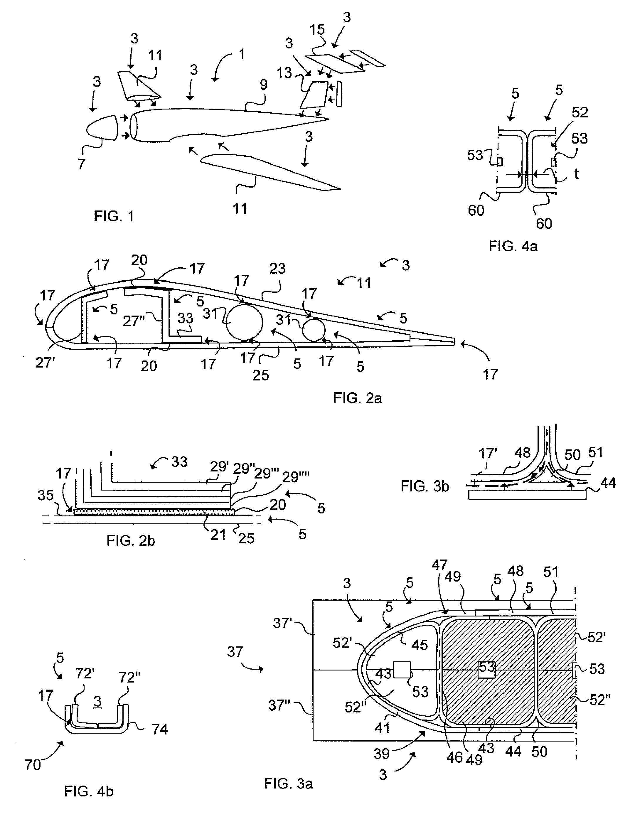 Aircraft structure with structural parts connected by nanostructure and a method for making said aircraft structure