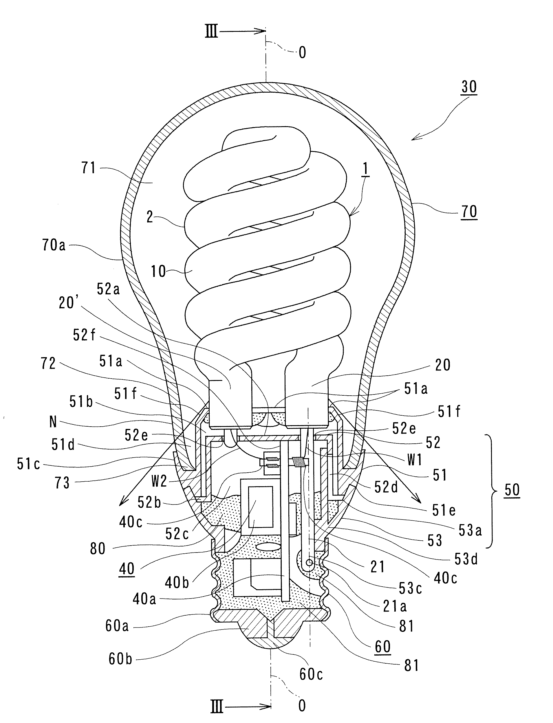 Compact fluorescent lamp and lighting apparatus