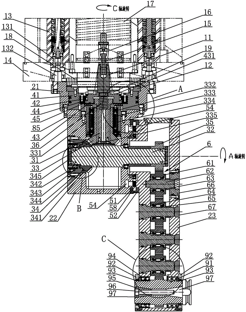 A square ram universal side milling head