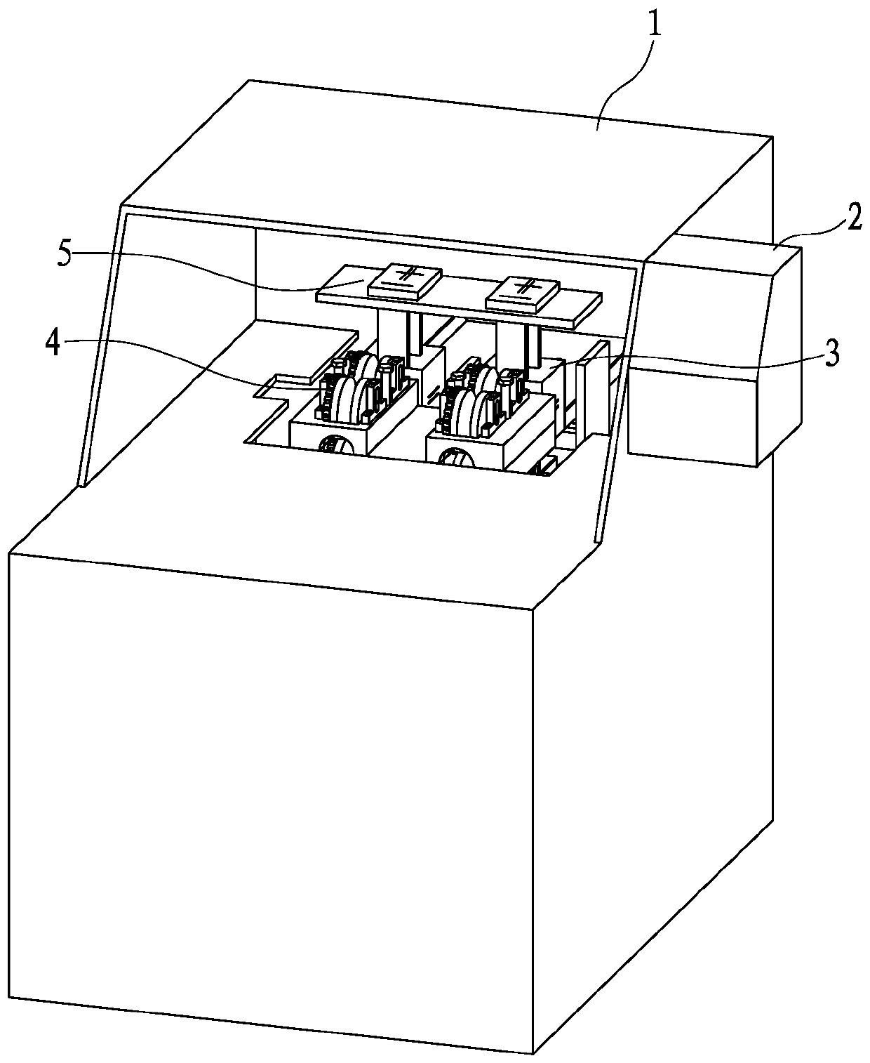 A "well" shaped sausage flower cutting machine with a cutter self-disinfecting device