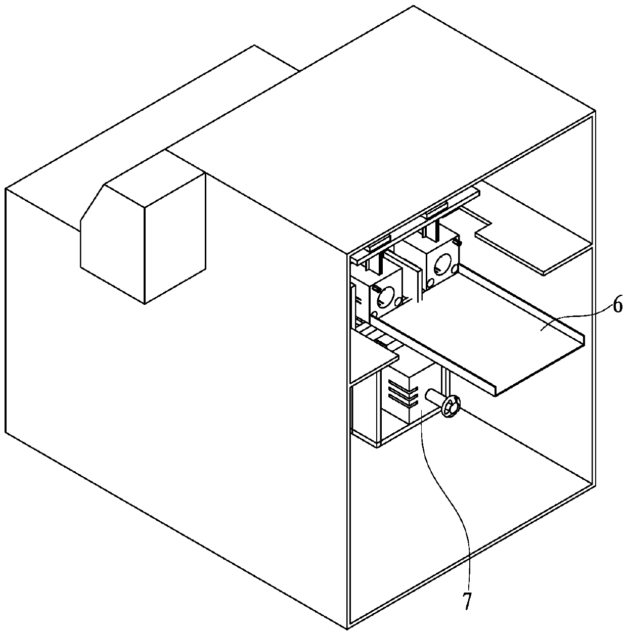 A "well" shaped sausage flower cutting machine with a cutter self-disinfecting device