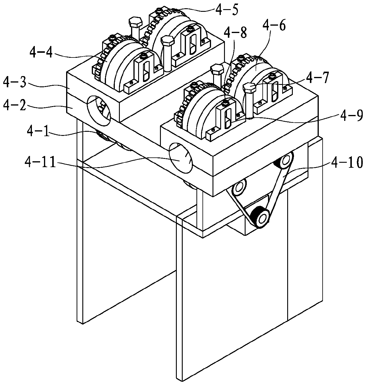 A "well" shaped sausage flower cutting machine with a cutter self-disinfecting device