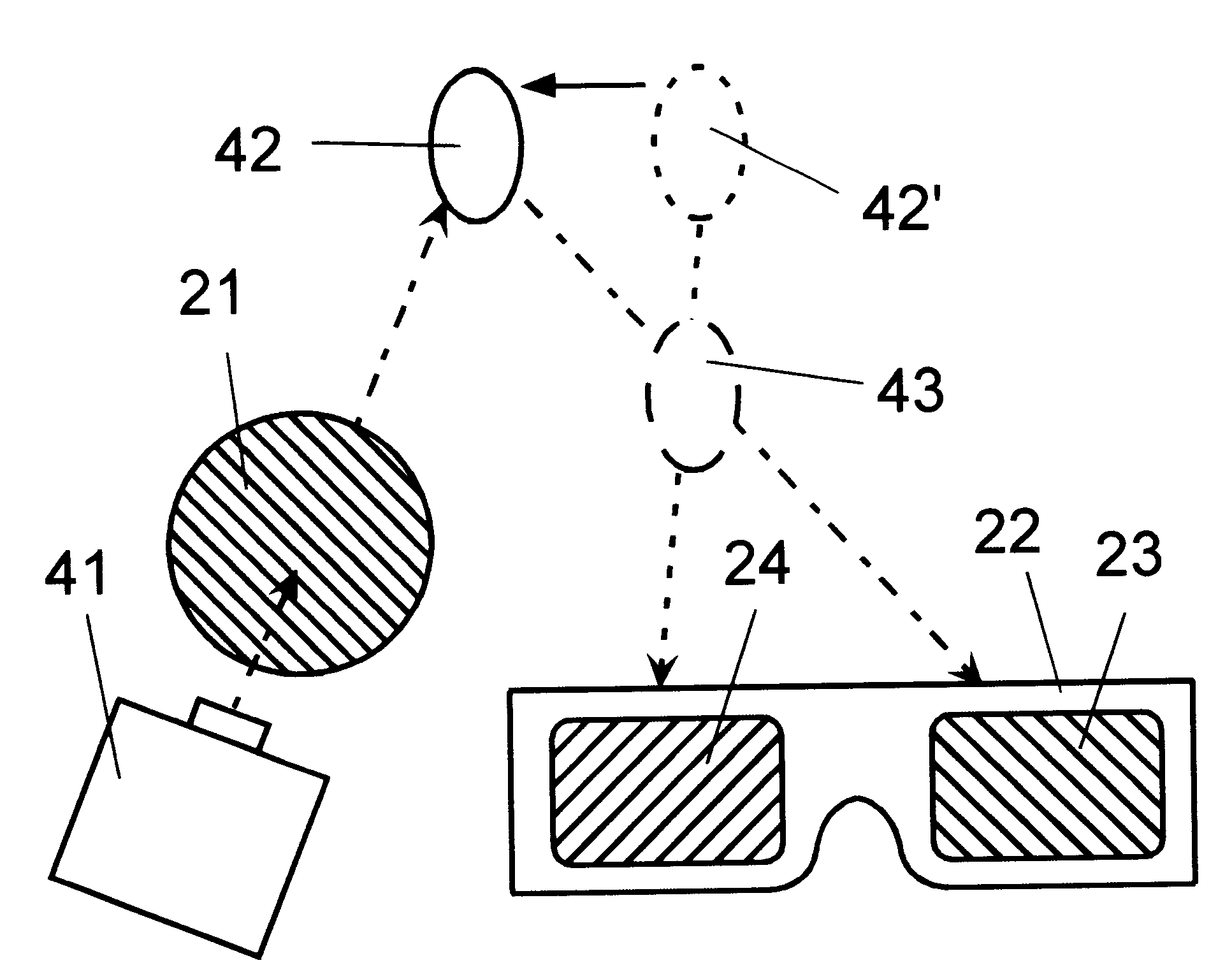 Polarizing system for motion visual depth effects