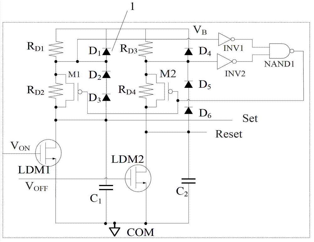 Noise interference-proof high-side gate drive circuit