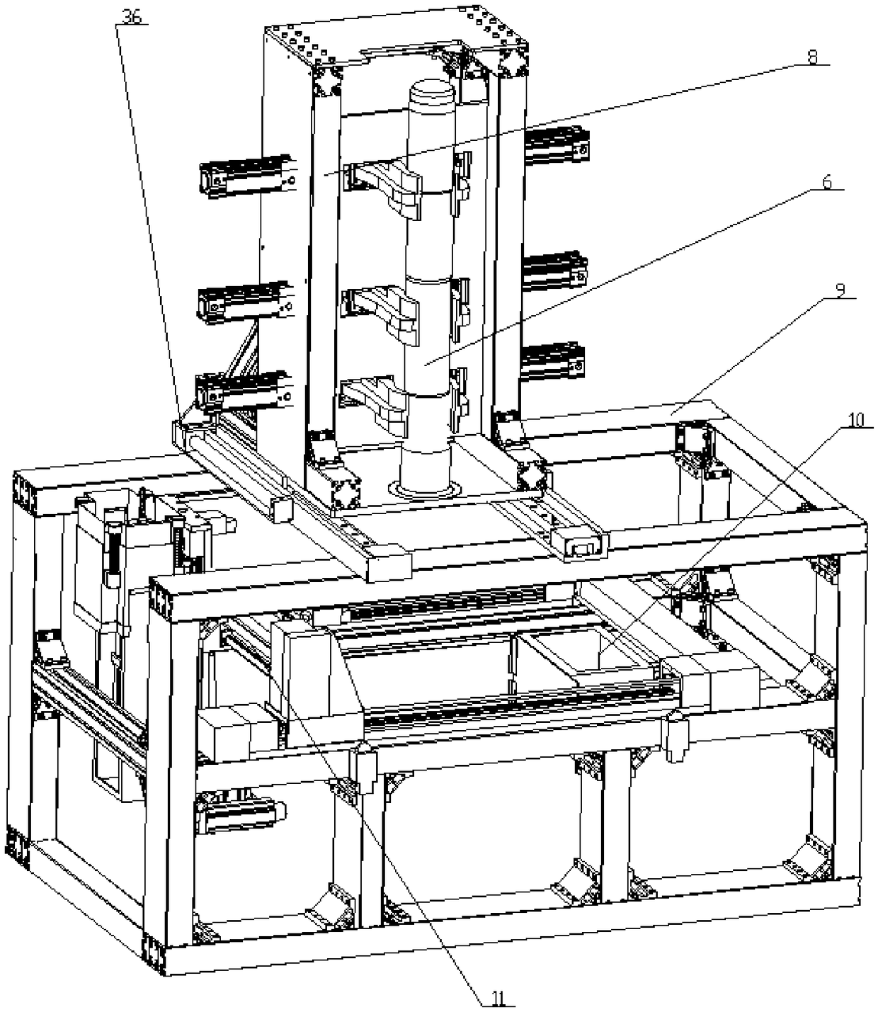 Drilling and shaping device of a coated explosive column