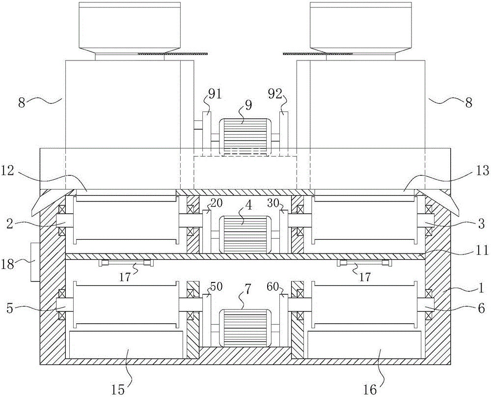 Equidirectional double-station sorting device with sterilizing effect