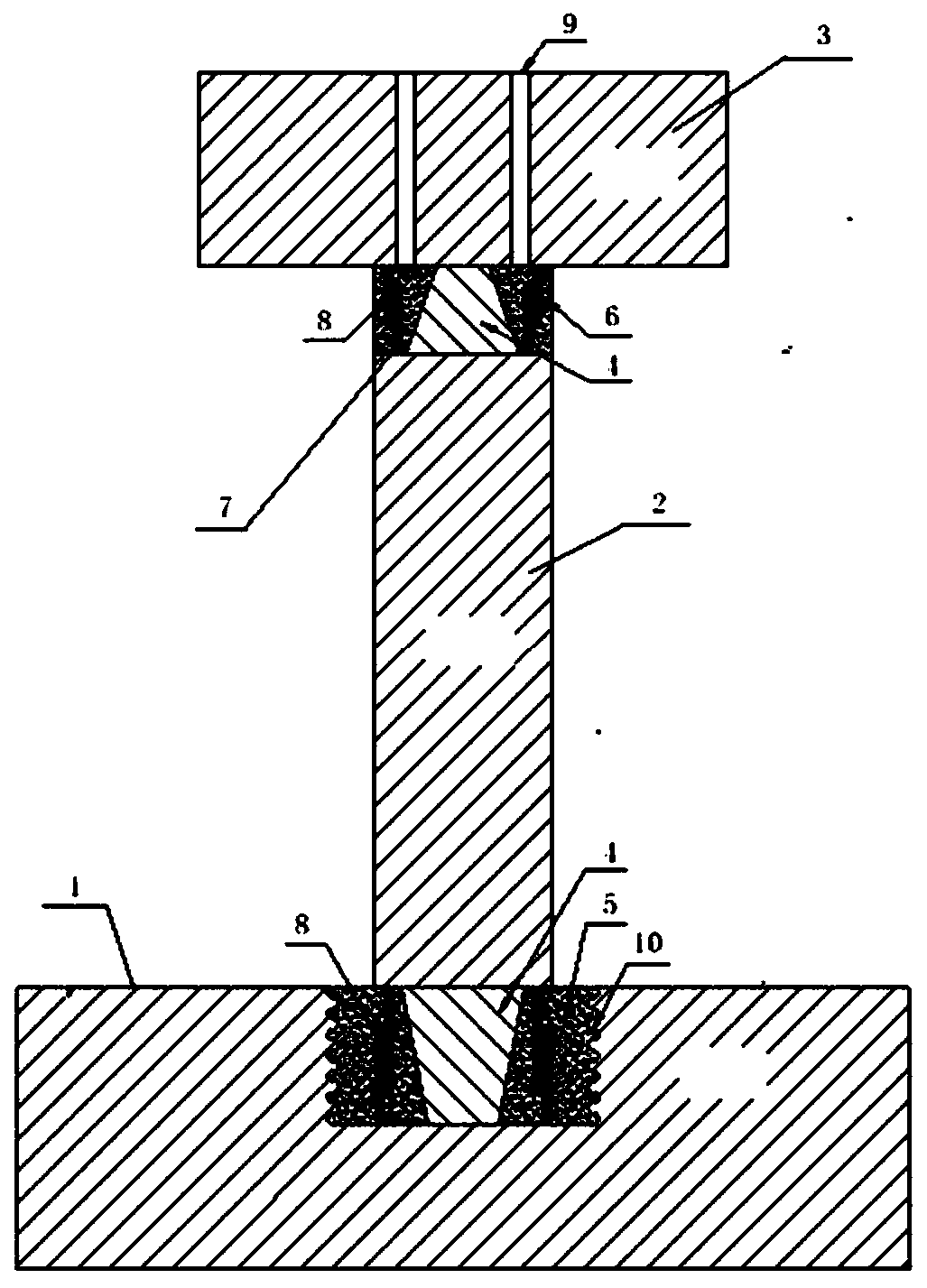 External structure suitable for prefabricated assembled pier stud connection and construction method thereof