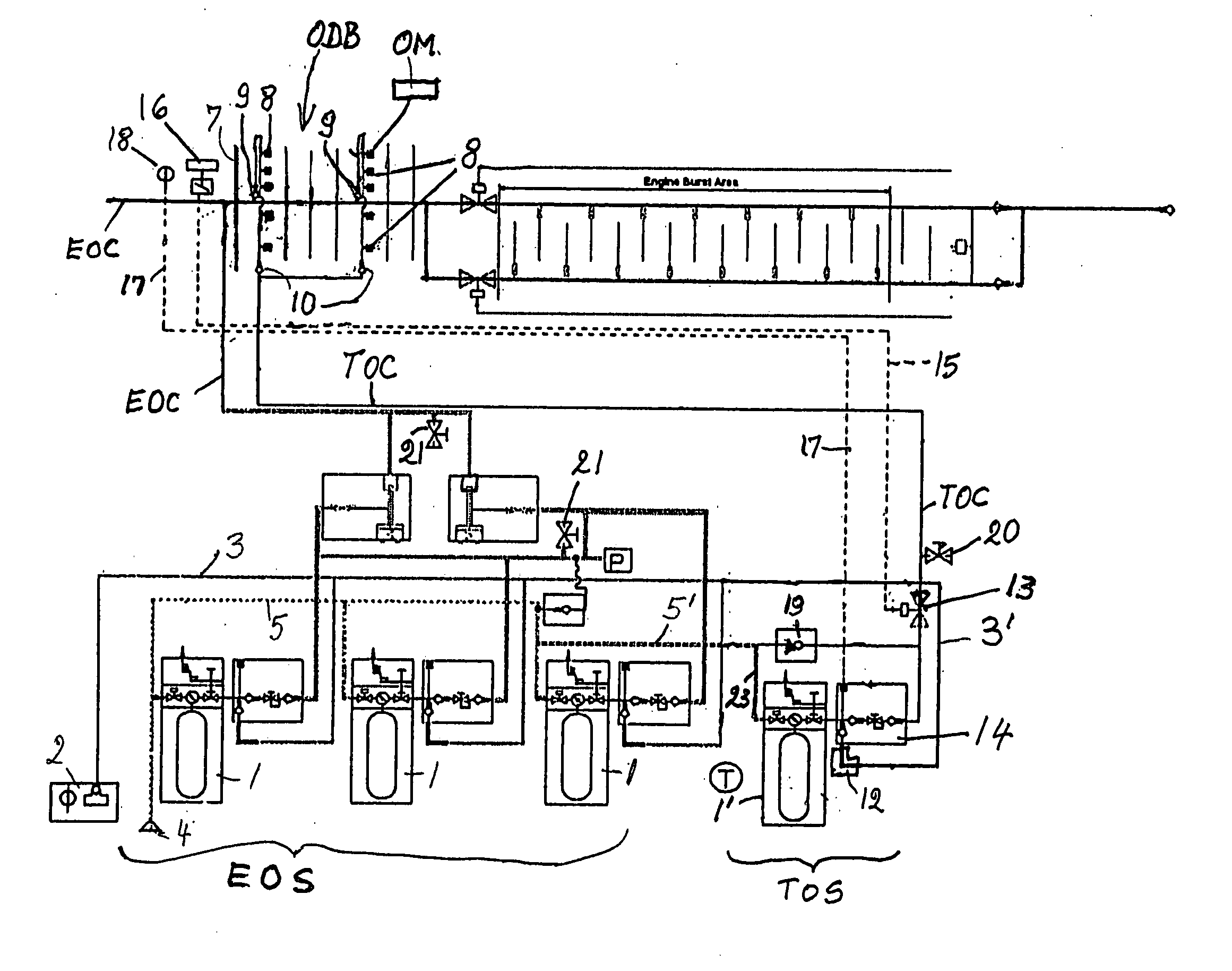 Oxygen supply and distribution system for a passenger aircraft