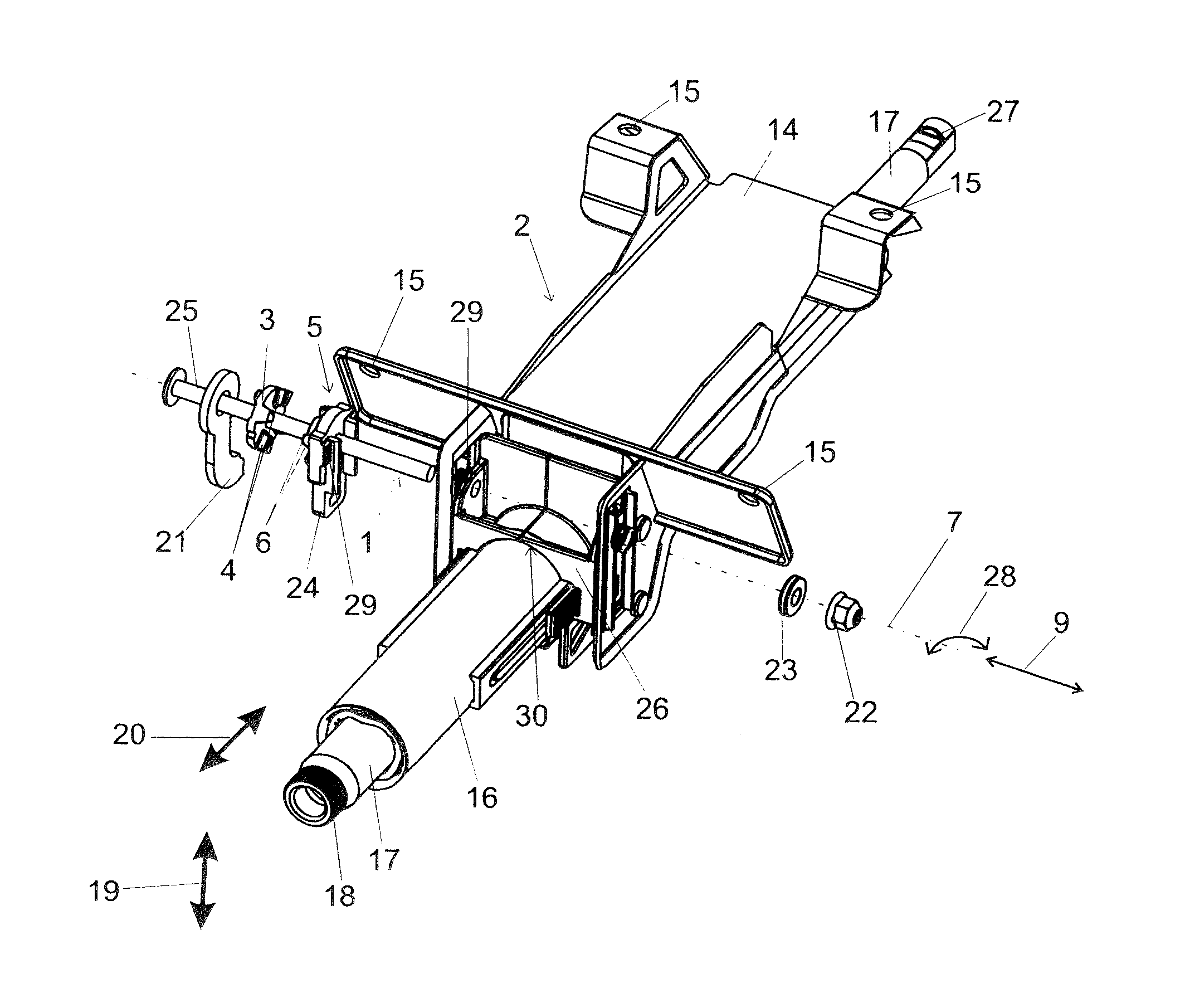 Locking device for an adjustable steering column