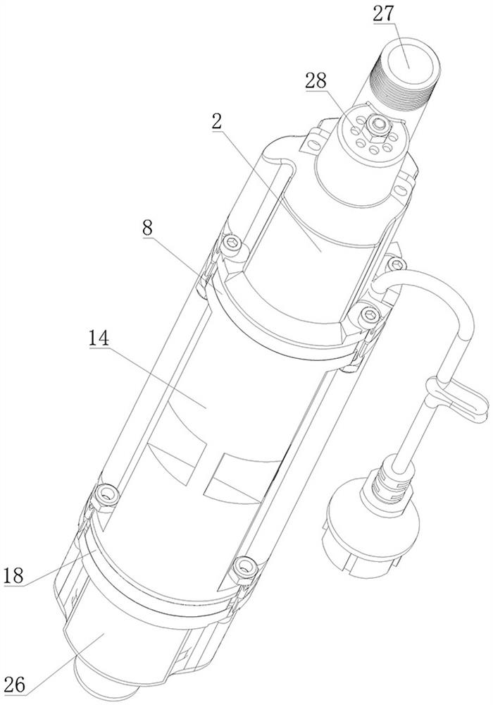 Vibrating water pump with upper water inlet and lower water inlet