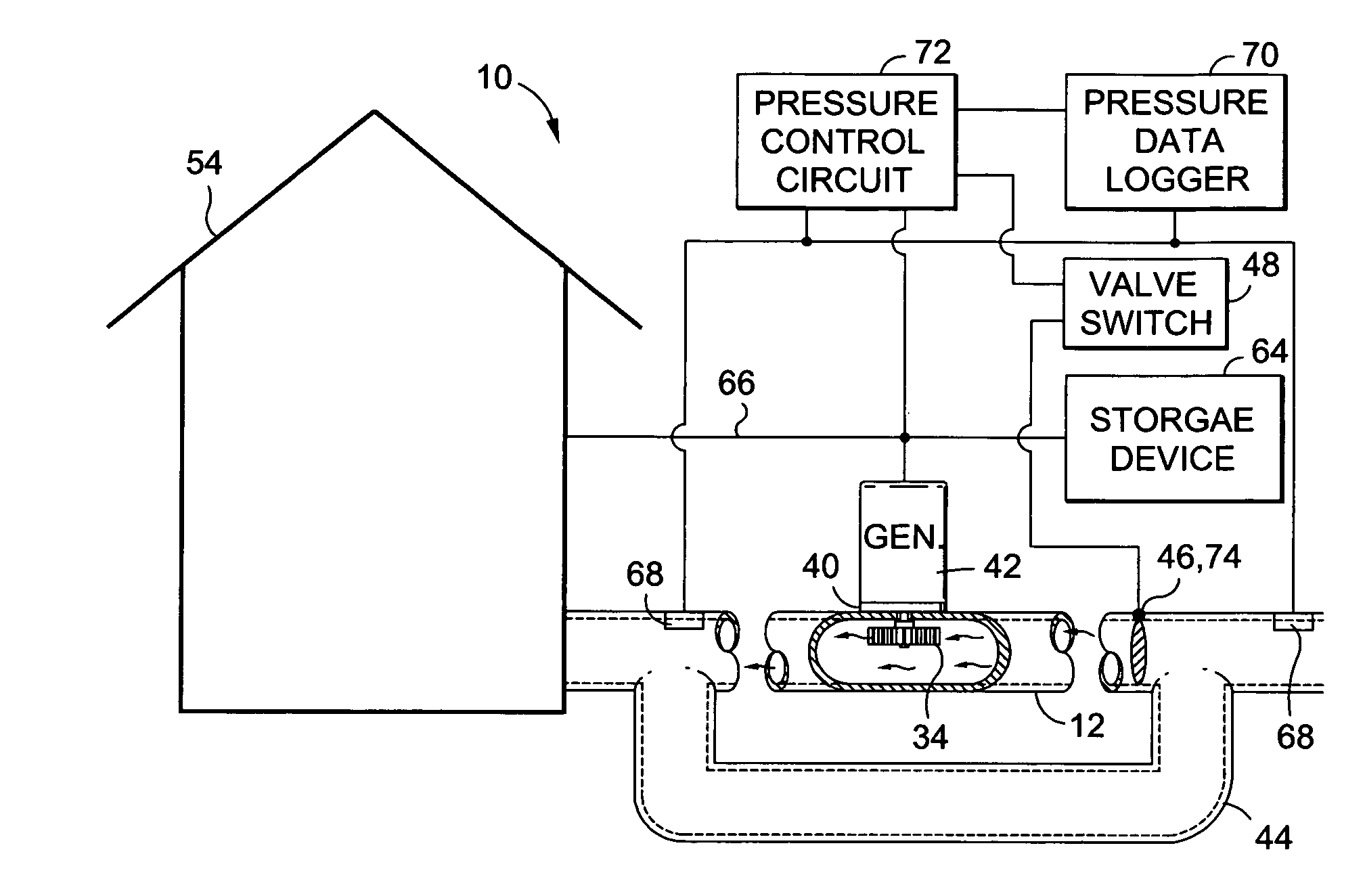 Flow generator for use in connection with a utility conduit