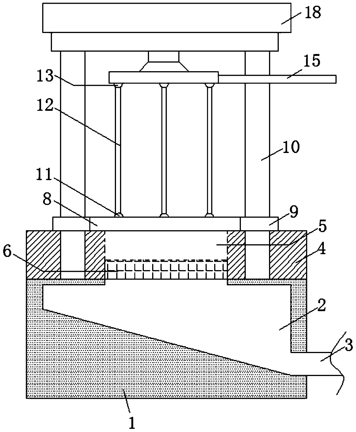 Crude oil residue extruding and filtering device