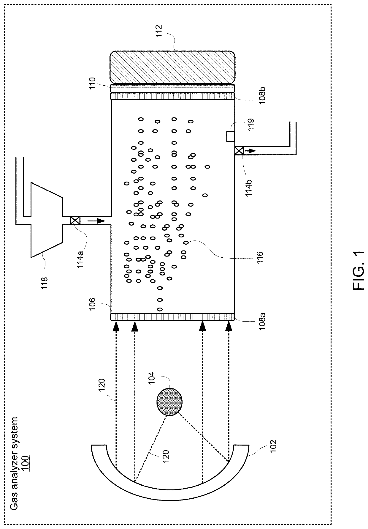 Device for monitoring gas emissions and determining concentration of target gas