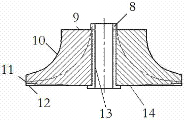 Three-axis numerically-controlled milling machine milling method and device for semi-open type impeller of variable-cross-section twisted blades