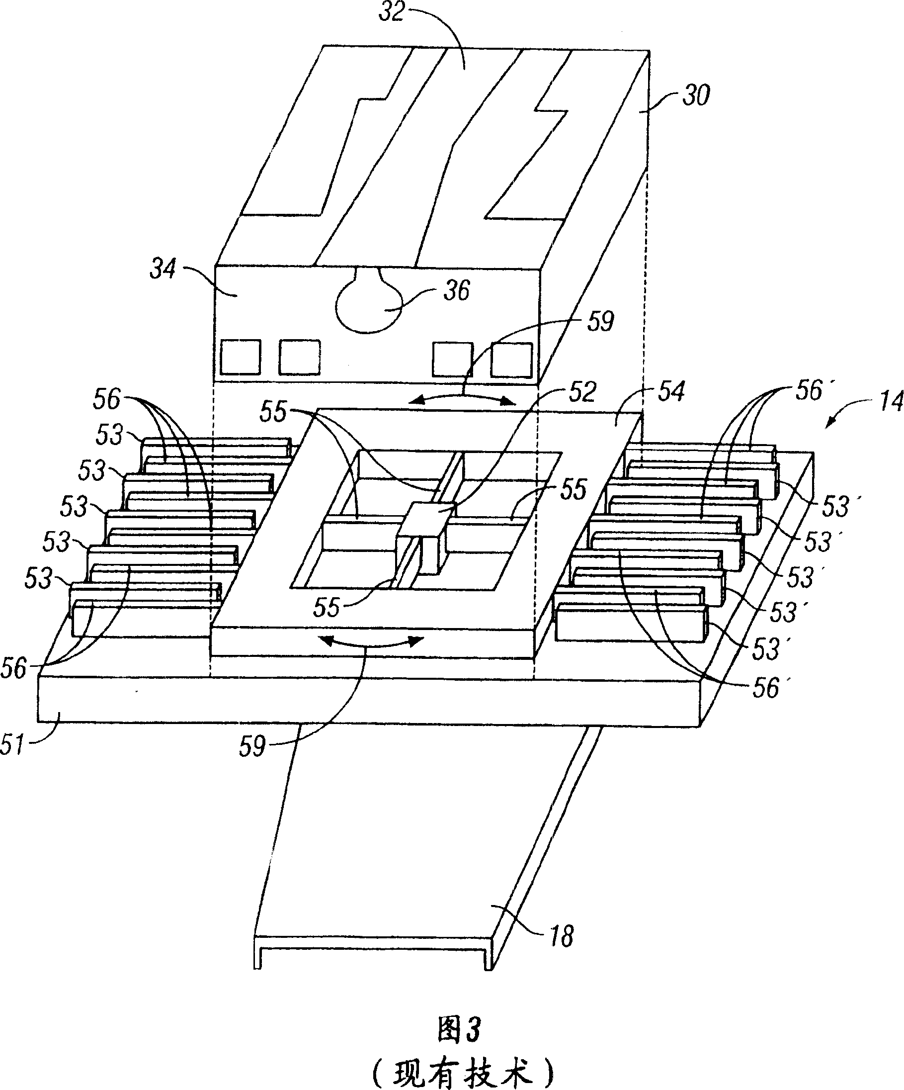 Static microactuator with electric insulative movable portion and related driving circuit
