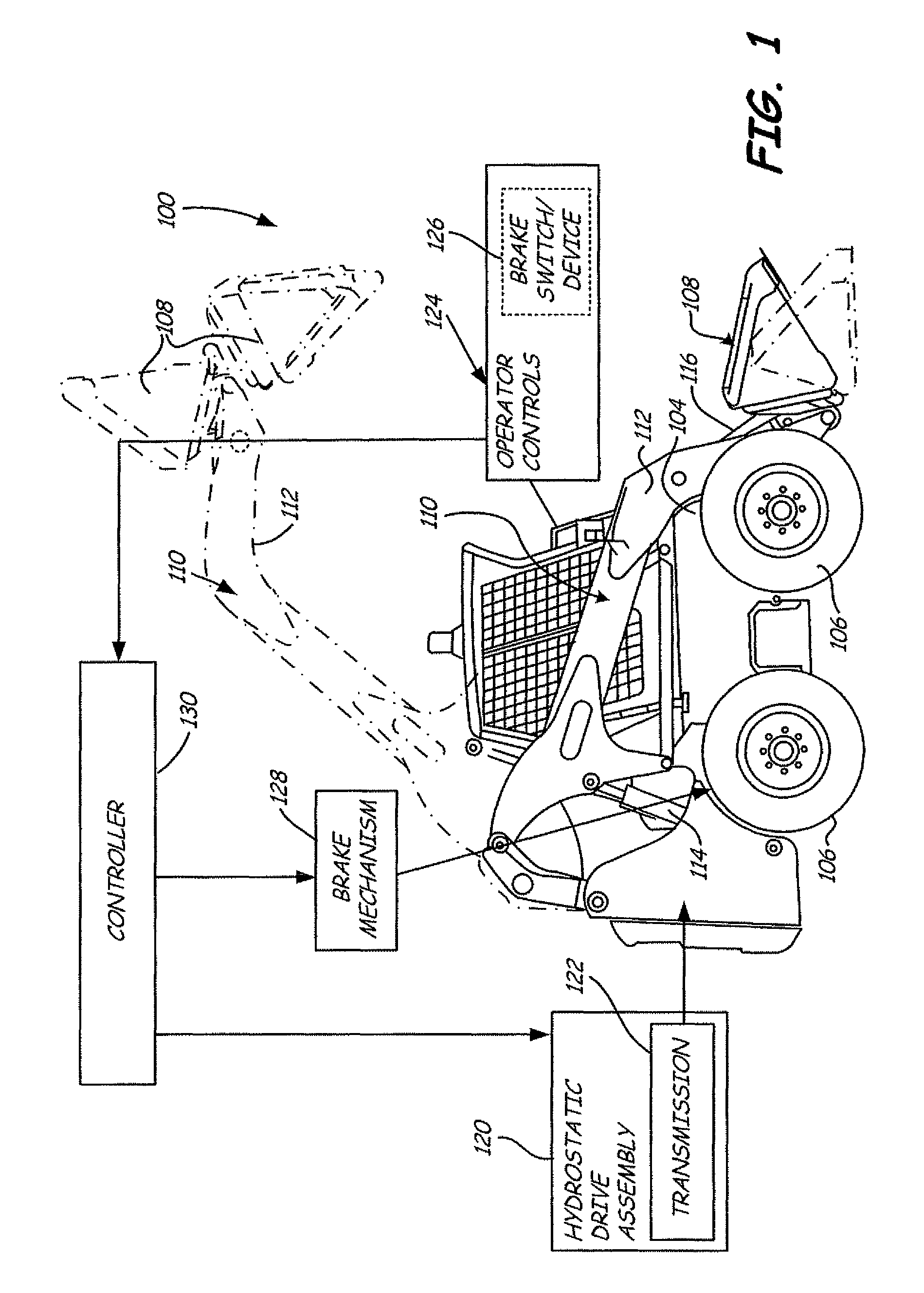 Shift assisted braking for a power machine or vehicle