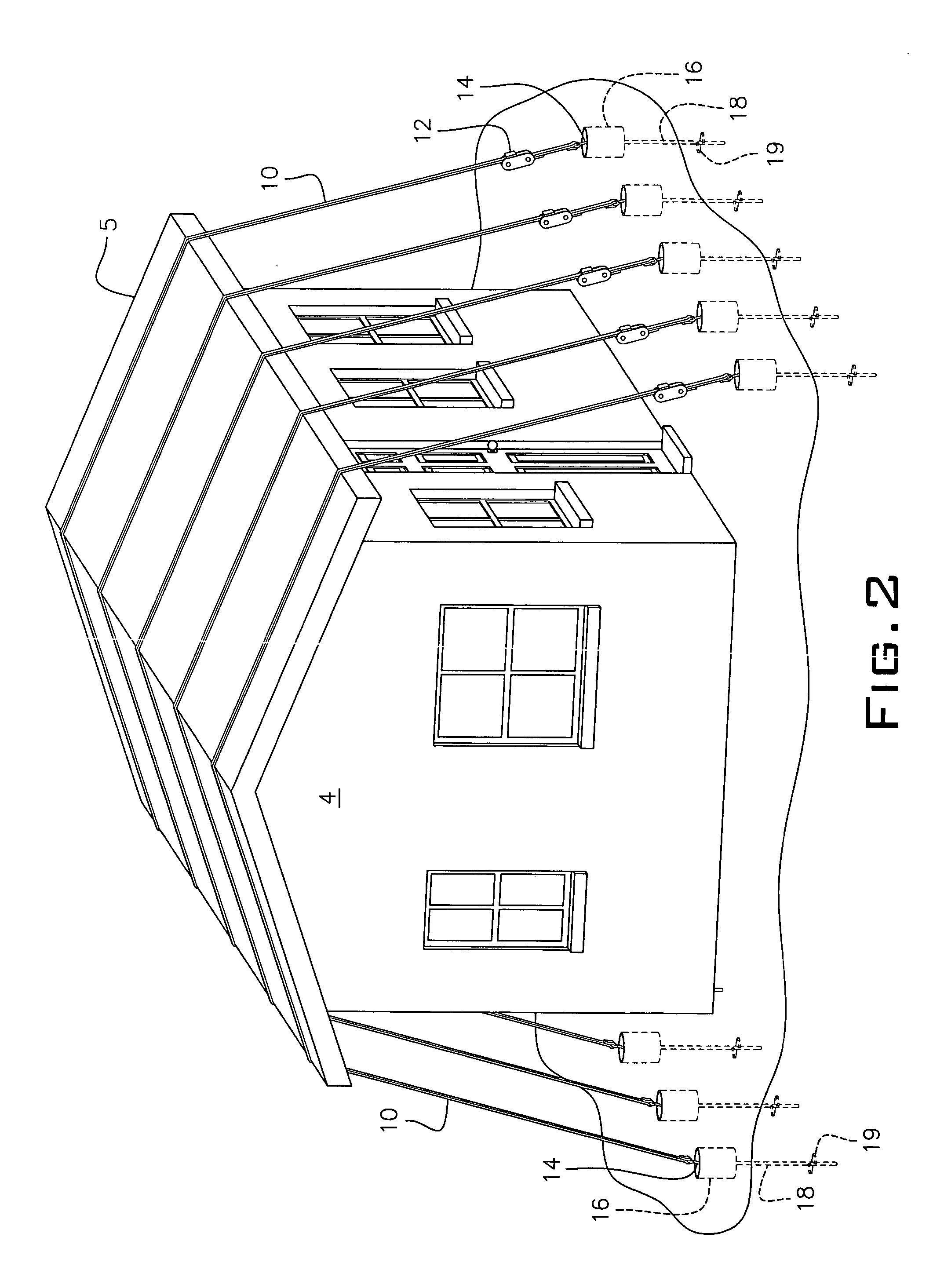 Method and apparatus for securing property from wind damage