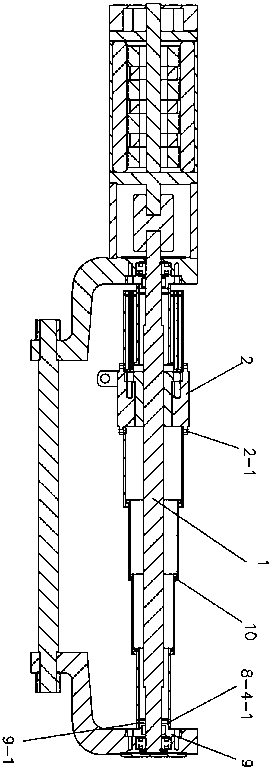 An outboard steering gear of a yacht