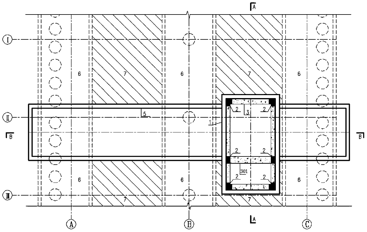 Four-way-bottom construction vertical shaft arranged above underground excavation station and construction method