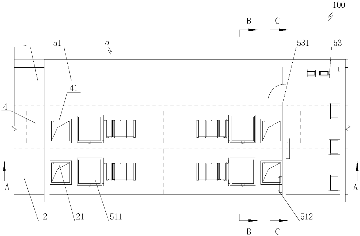 Double-layer comprehensive pipe rack provided with ventilation port and escape port node structures
