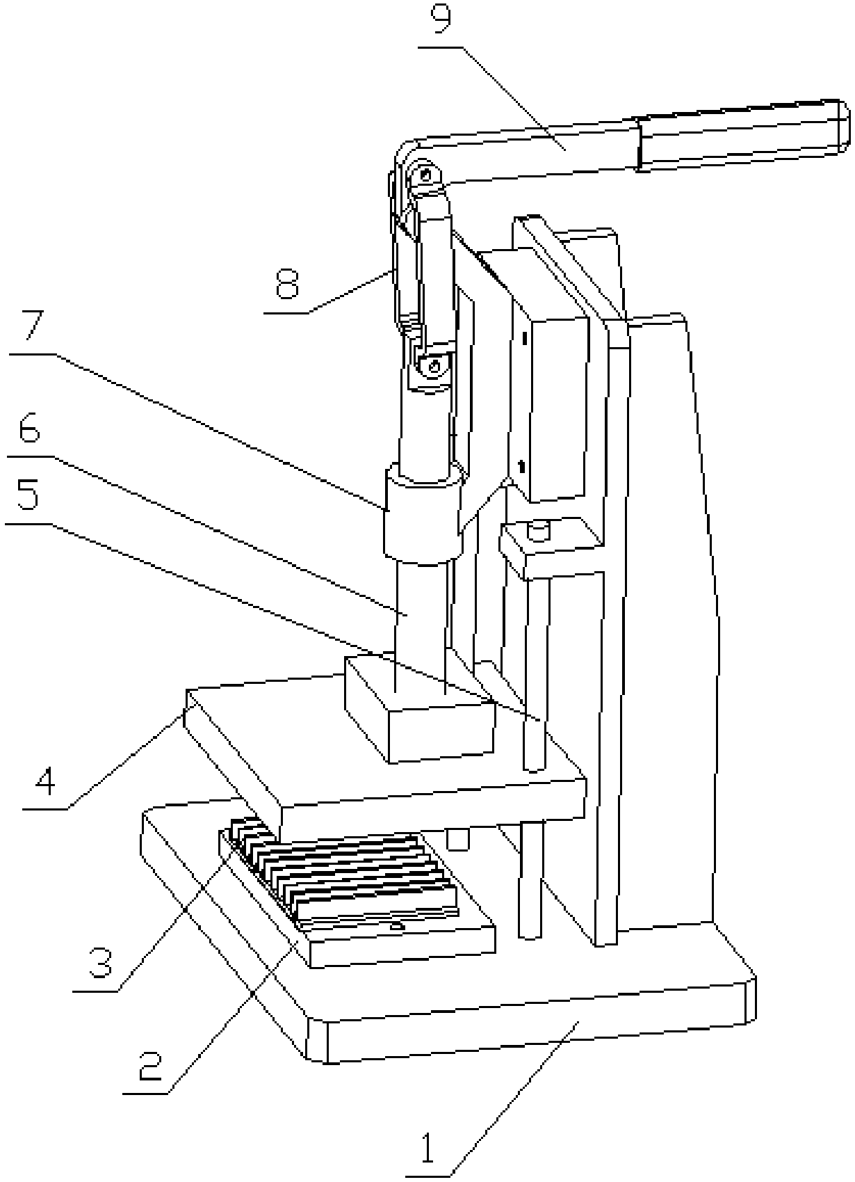 Board card radiator heat transfer cement pressing device