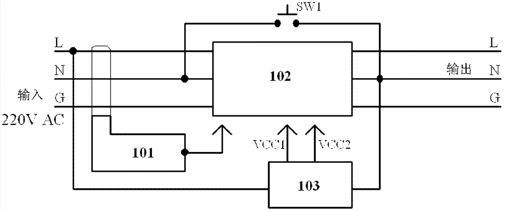 Leakage protection device against accidental power failure