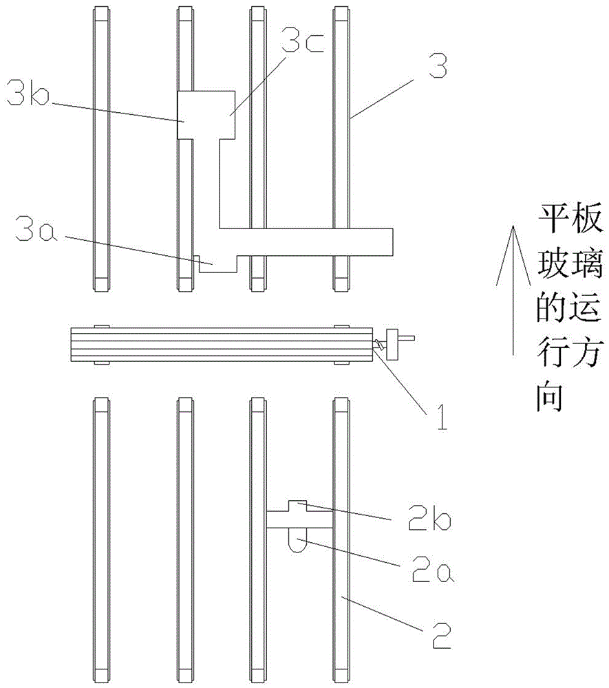 Transverse flat glass snapping method