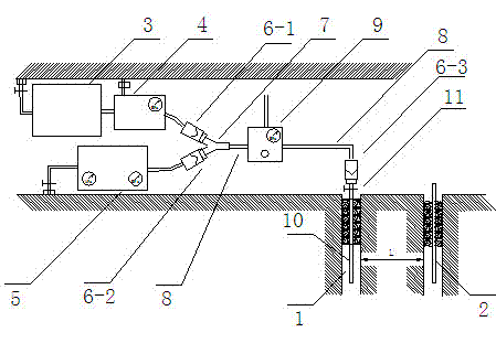 Method for forcedly draining gas from underground gas and liquid alternate phase-drive fracture coal of coal mine