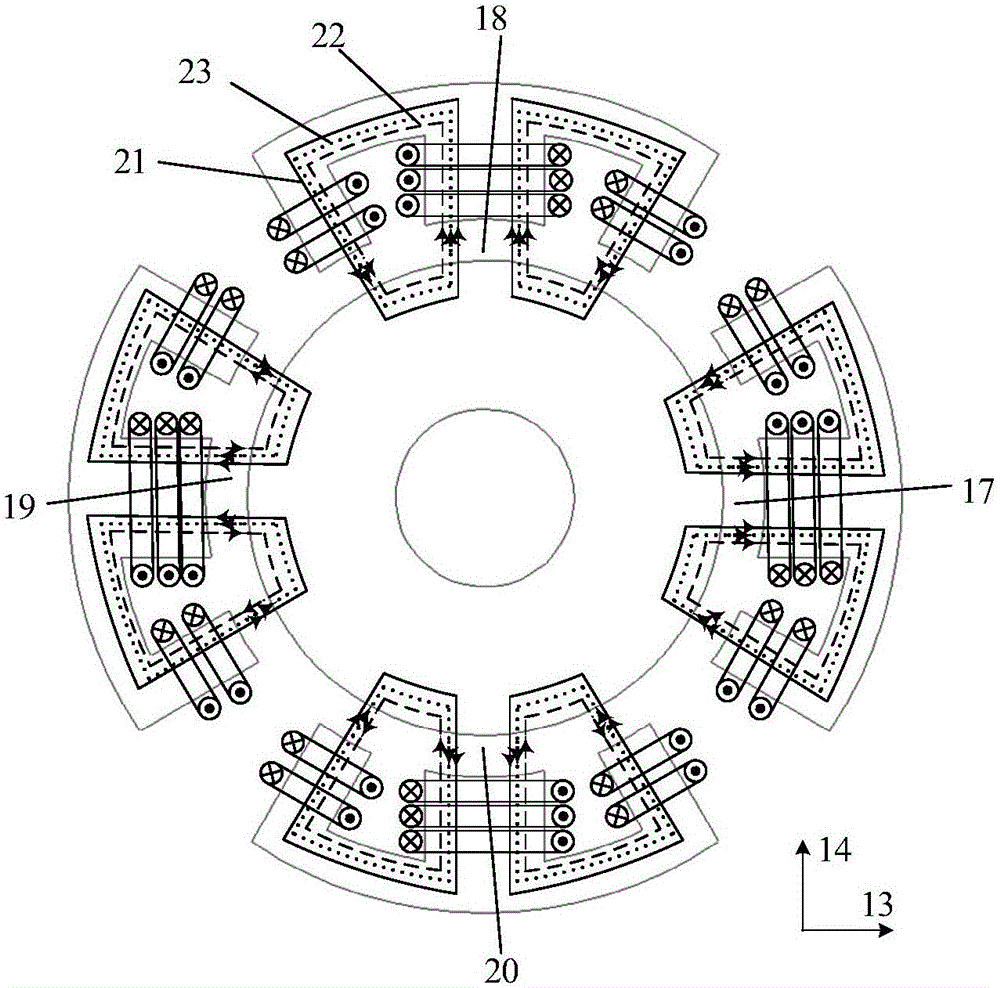 Conical magnetic suspension switch reluctance motor and control method