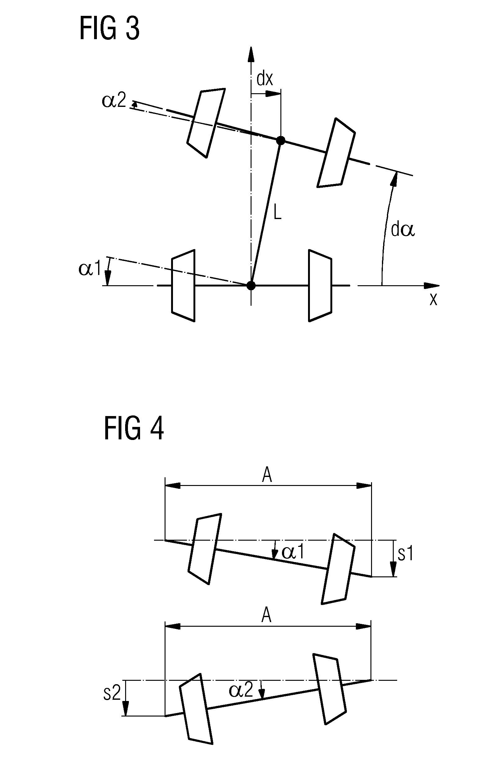 Rail vehicle with variable axial geometry