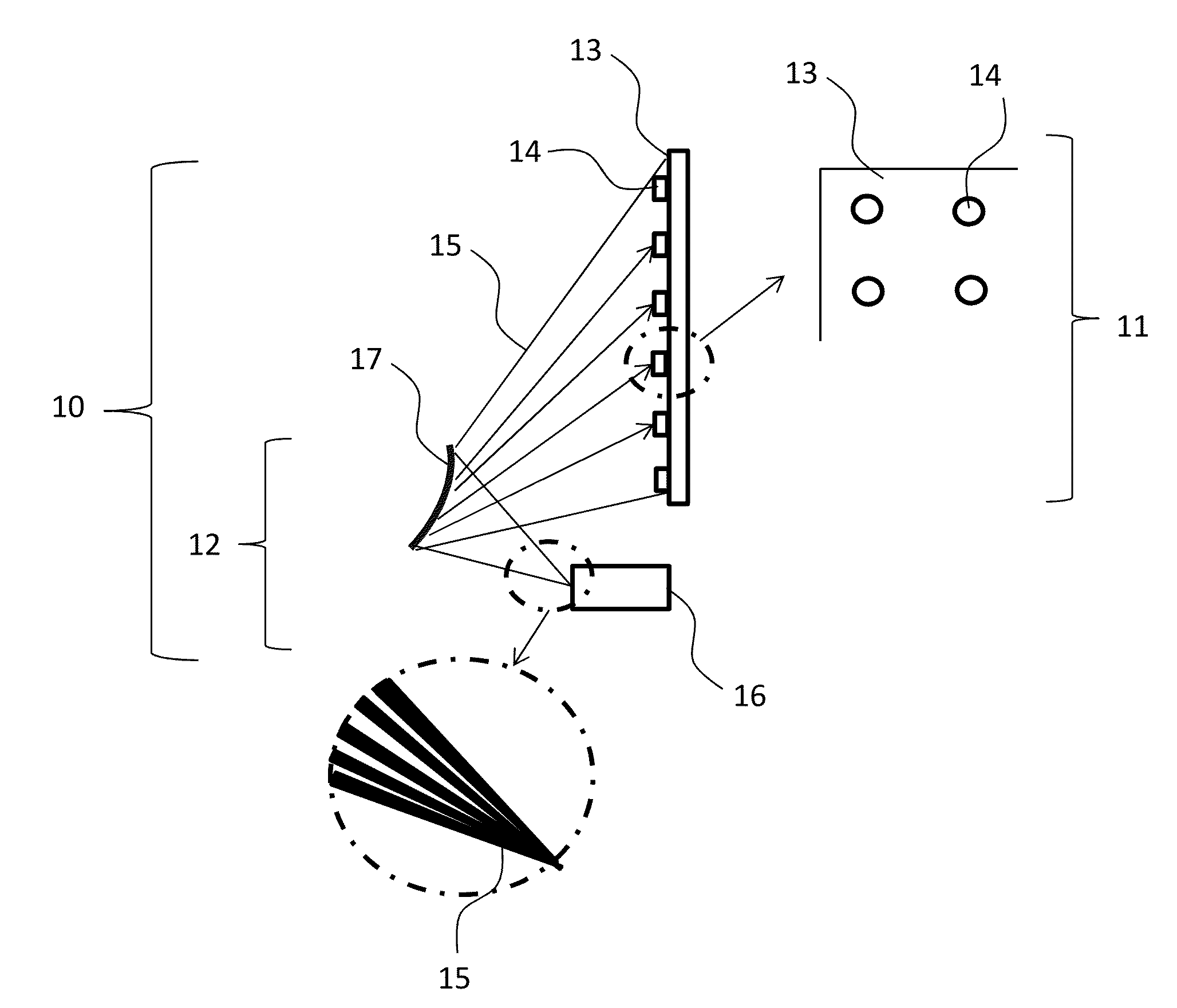 Transparent display including a screen with  patterned light deflective elements