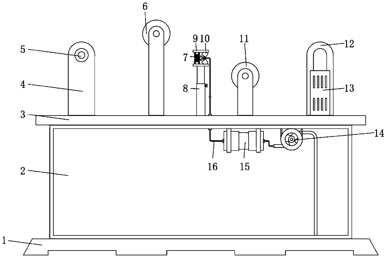 Arrangement device for anti-bacterial and moisture-proof chenille sofa fabric and chemical fabric weaving