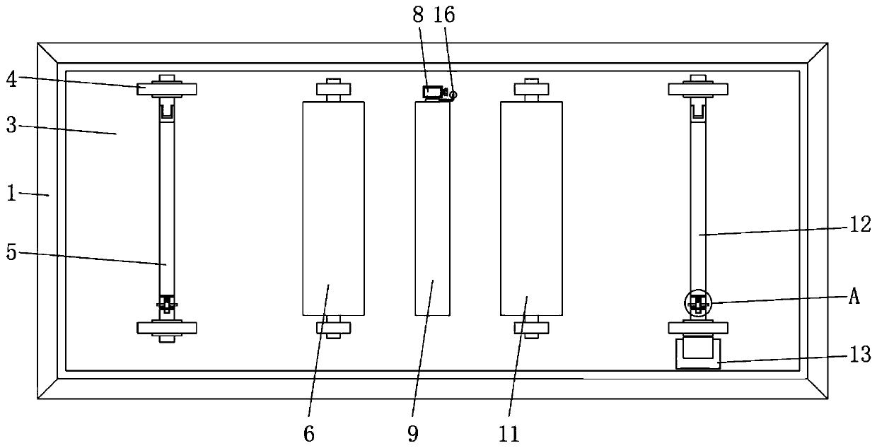 Arrangement device for anti-bacterial and moisture-proof chenille sofa fabric and chemical fabric weaving