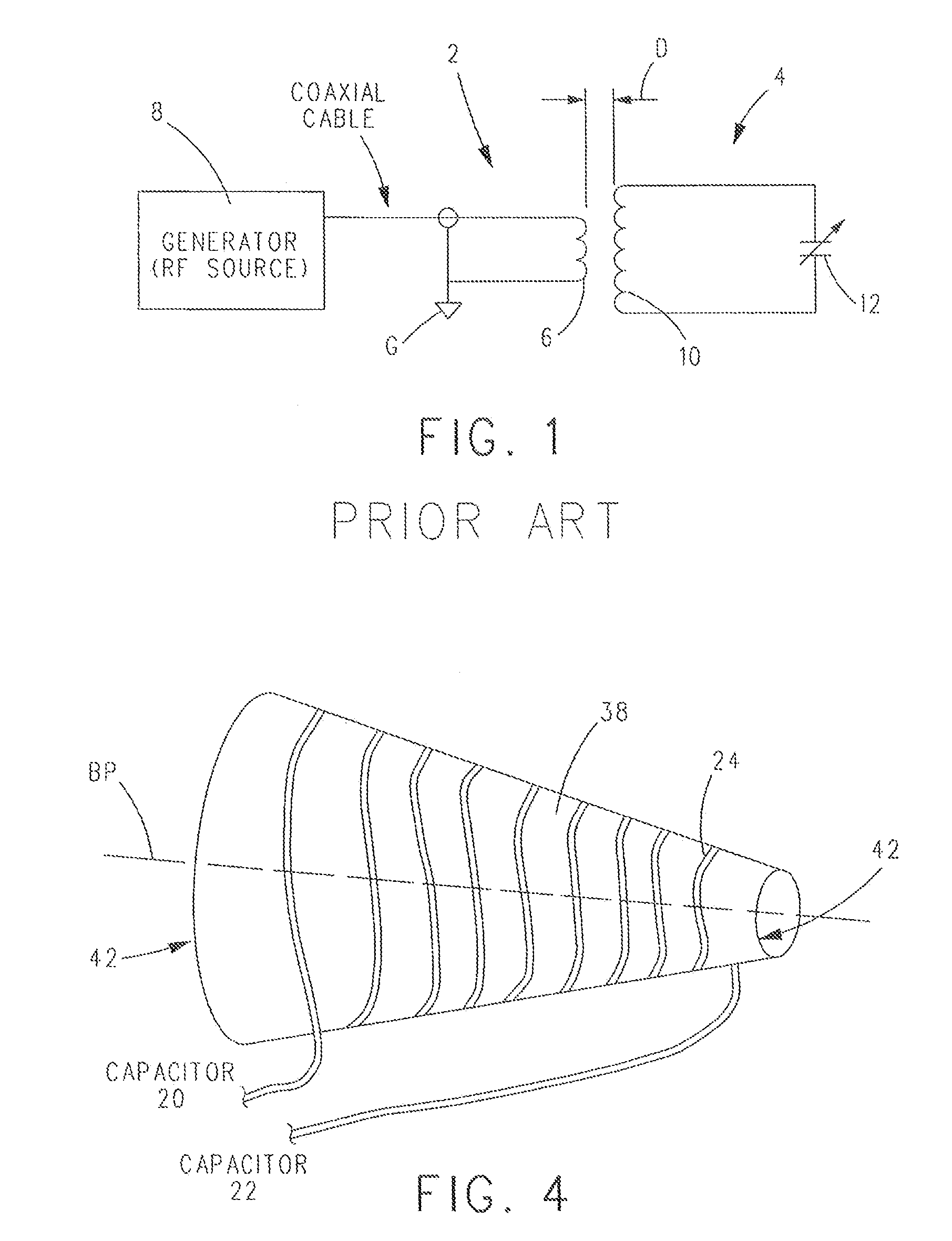 Coupling method for resonant diathermy and other bio-tissue heating applicators