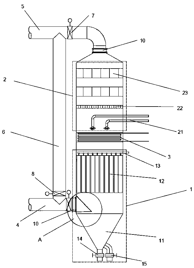 Modular dust removal and denitration integrated apparatus