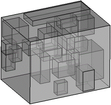 R-tree shape and location multi-target node splitting method for n-dimension mass point clouds