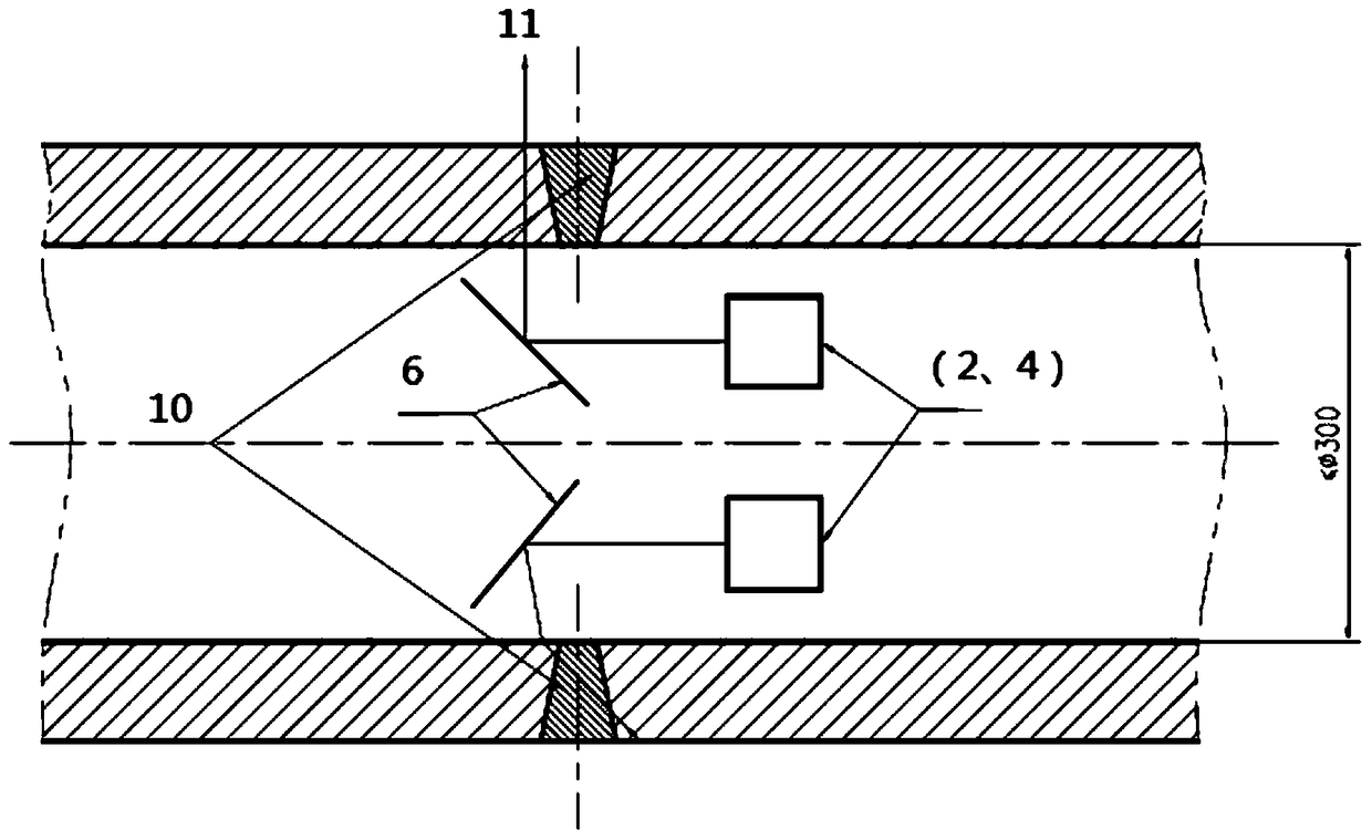 Ultrasonic angle adjustment device in water immersion ultrasonic testing