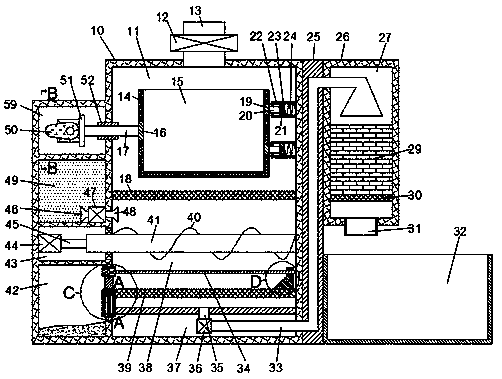 Sewage filtering, precipitating and adsorbing device convenient to clean