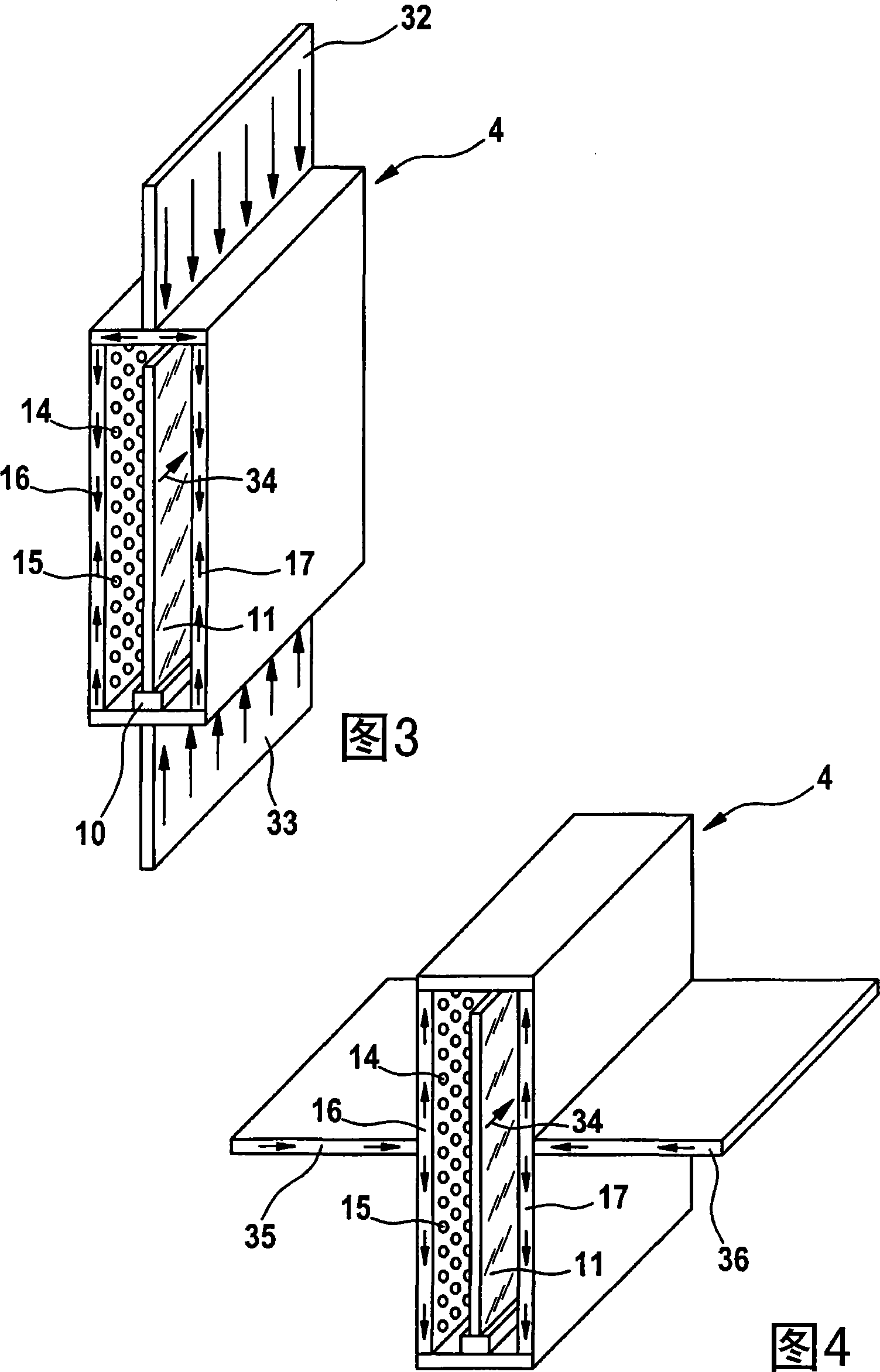 Flood chamber for coating installations