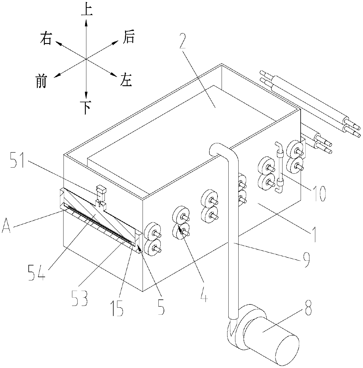 Continuous ultrasonic cleaning device