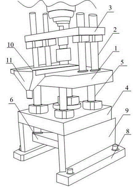 Automatic powder forming die carrier based on powder metallurgy press and implementation method thereof