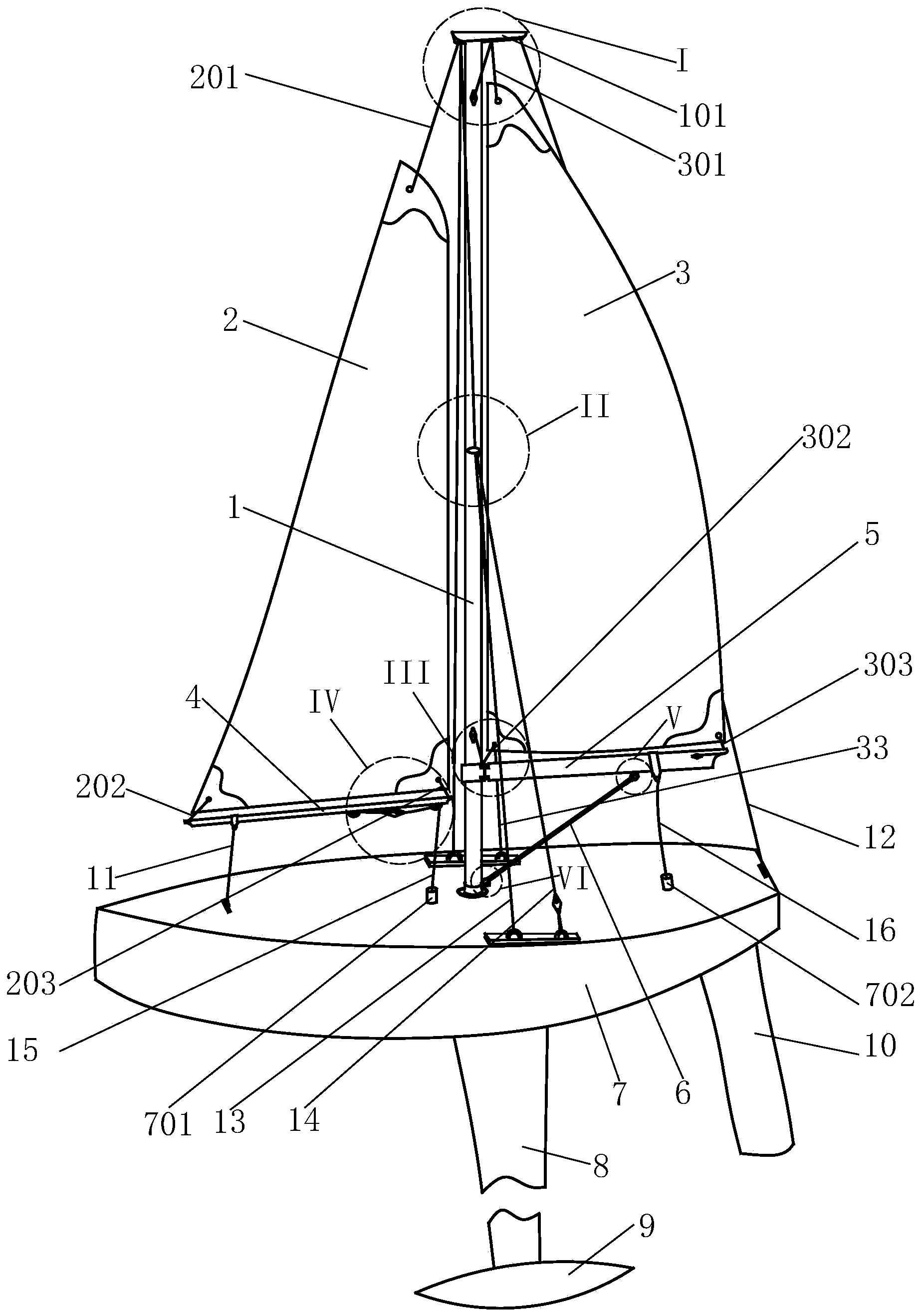 Remote control sailing boat