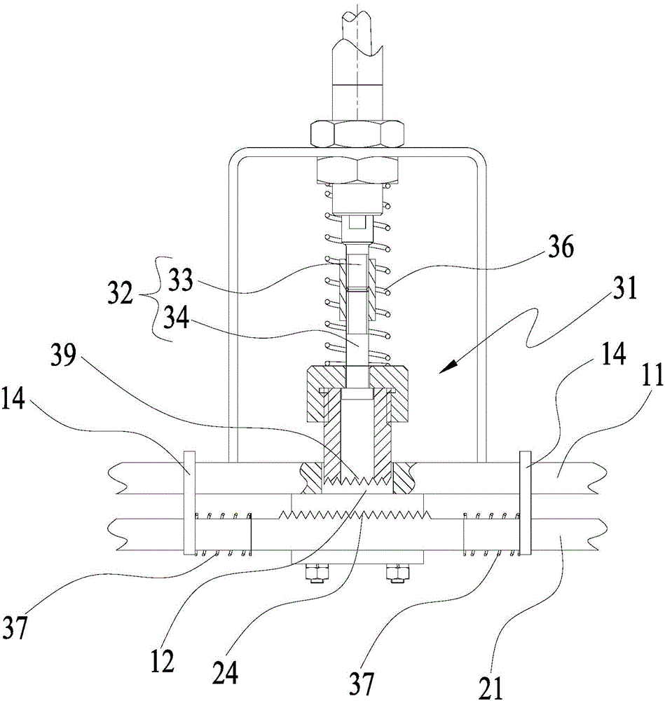 Crane supporting leg operating mechanism and crane with same