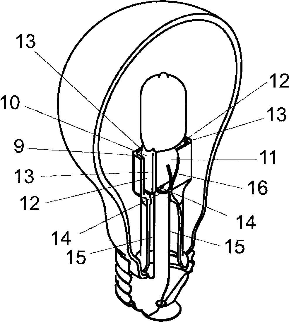Electric lamp with an outer bulb and an integral lamp arranged in the outer bulb