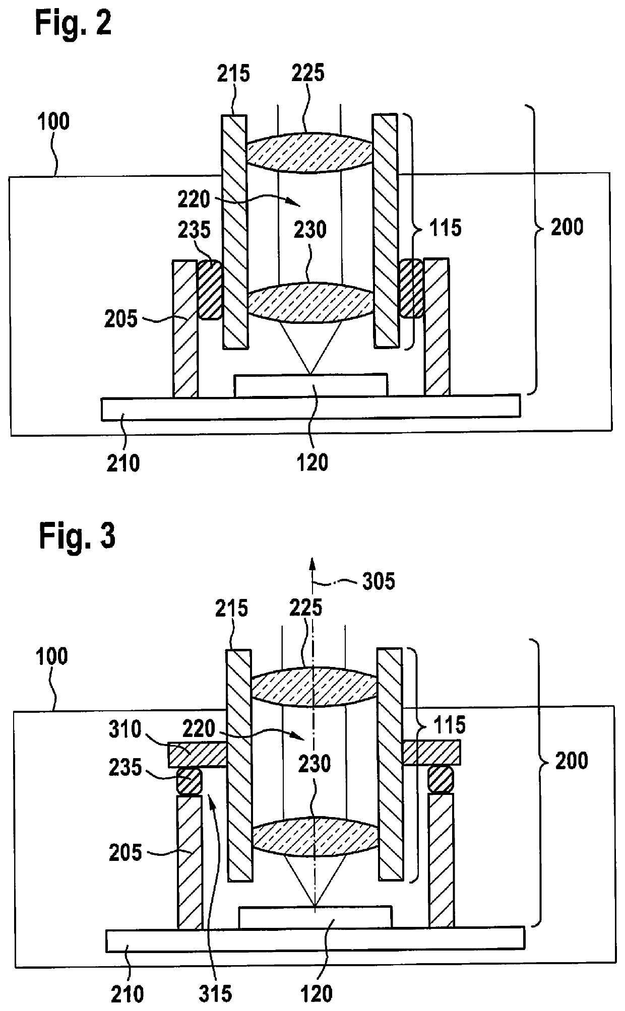 Image sensor retaining element and method for manufacturing an image sensor retaining element