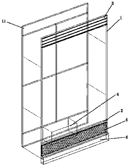 Vacuum glass breathing curtain wall unit with self-cleaning filter device